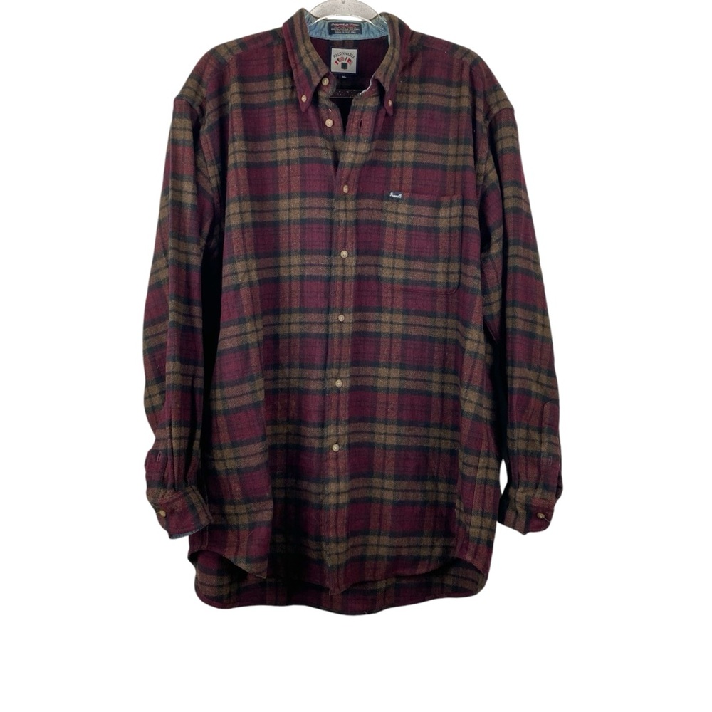 Falconnable Mens Wool Blend Plaid Button Down Shirt